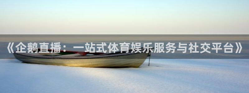 360体育直播最用心的体育直播：《企鹅直播：一站式体育娱乐服务与社交平台》